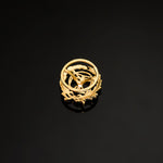 18K Yellow Gold Fine Arts Badge. 15x14mm