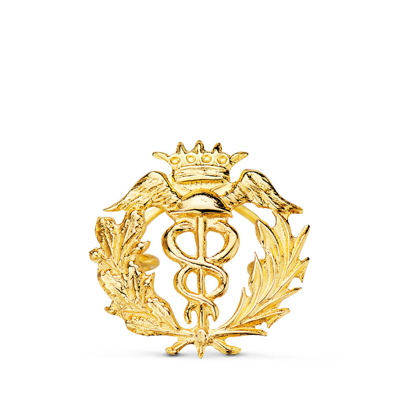 18K Yellow Gold Trade Badge. 16x16mm