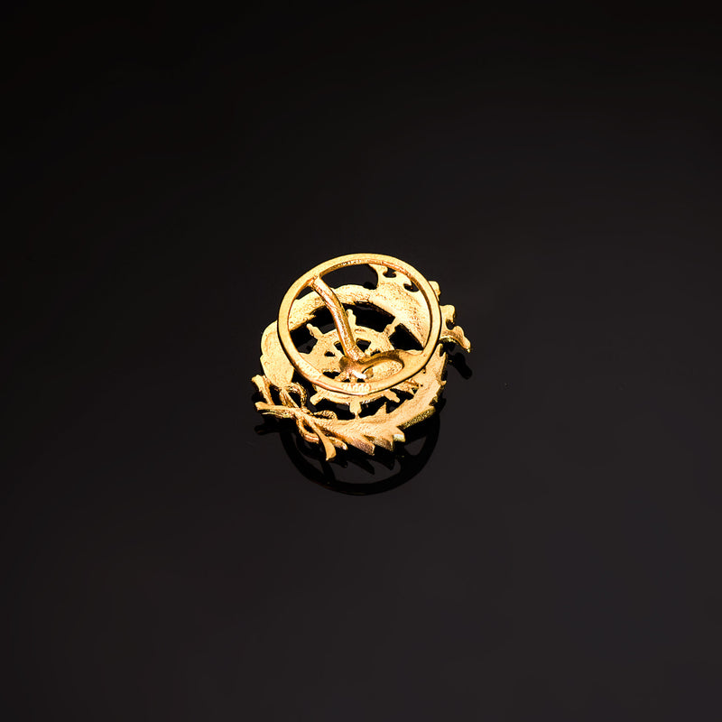 18K Yellow Gold Political Science Badge 17 x 14 mm