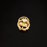 18K Yellow Gold Geological Badge 17 x 14 mm