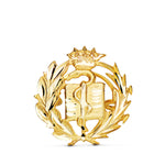 18K Yellow Gold Medicine Badge. 16x15mm