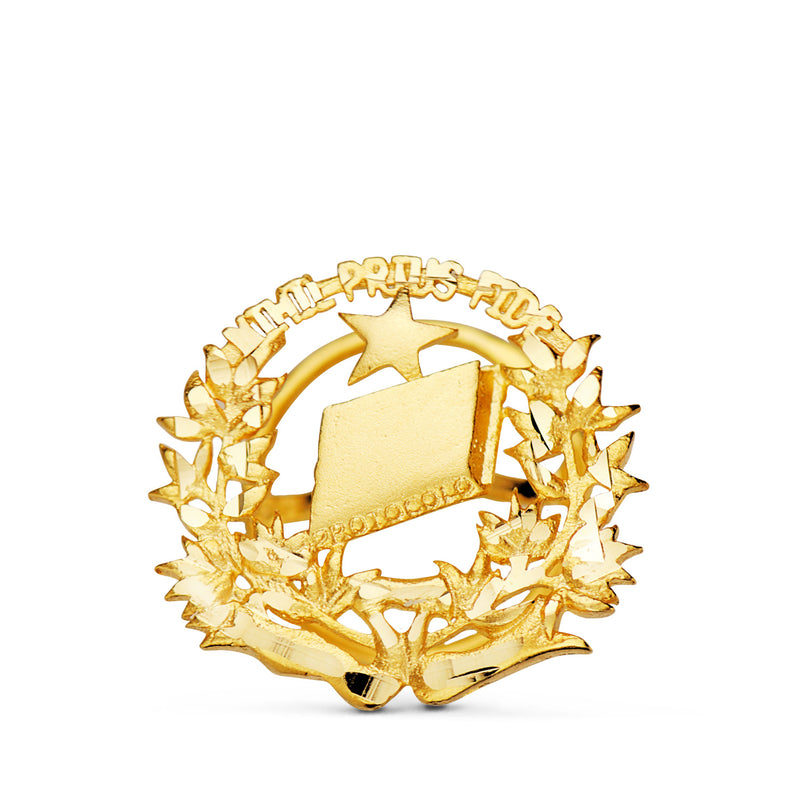 18K Yellow Gold Notary Badge. 16 x 16 mm