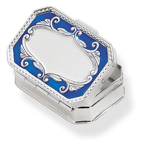 Pastillero Plata Azul Relieve