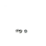 Small Silver Earrings with White Sleeper Design 6.5 mm