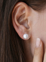 Small Silver Pearl Earrings Classic Design 10.5 mm