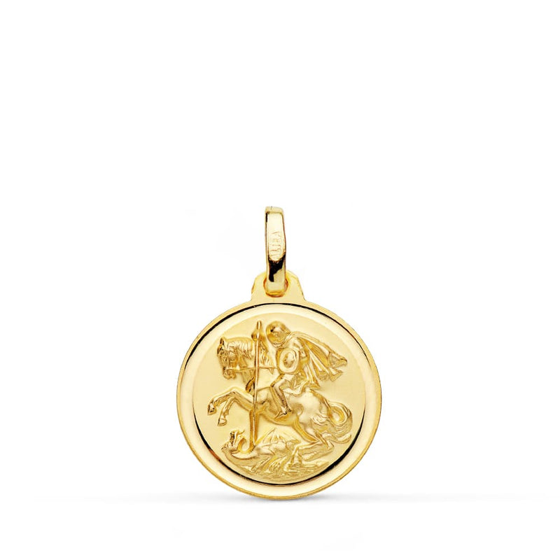 Lunette Médaille Saint Georges Or Jaune 9K 16 mm