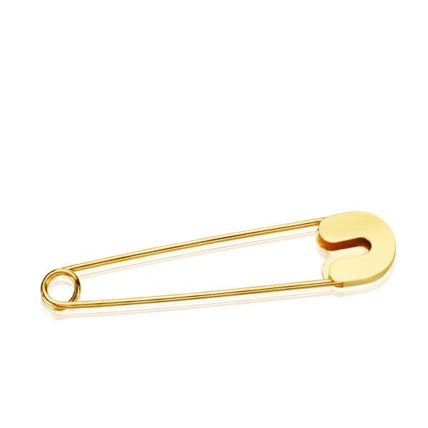 18K Yellow Gold Smooth Safety Pin