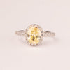 Oval topaz zirconia ring with micro zirconia.