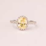 Oval topaz zirconia ring with micro zirconia.