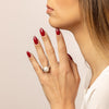 Anillo de plata liso con perla shell