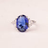 Ring with oval sapphire zirconia