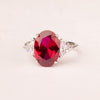 Ring with oval ruby ​​zirconia