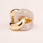 18k gold plated knot ring with zircons