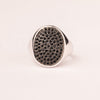 Chevalier oval pavé ring with black zircons