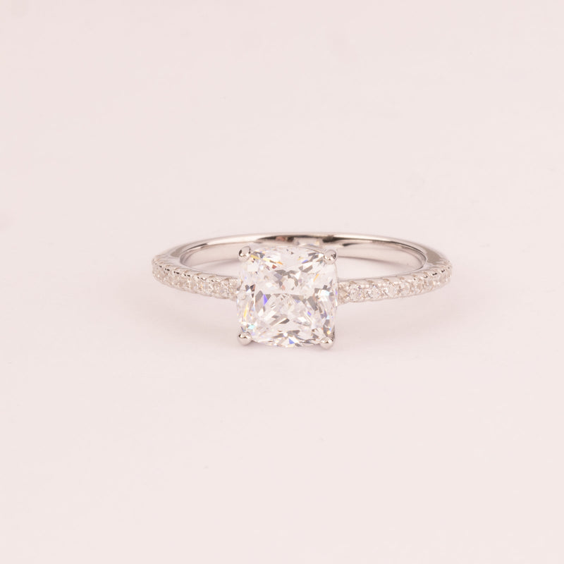 7mm princess cut solitaire with zirconia