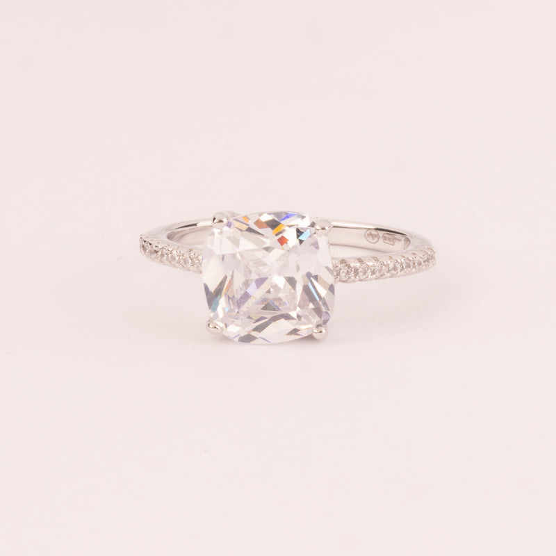 9mm princess cut solitaire with zirconia