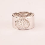 Chevalier Ring with Oval Pave Mesh