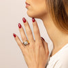 Chevalier Ring with Oval Pave Mesh