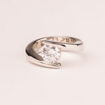 7mm zirconia cross-set solitaire ring