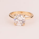 18k gold plated 4-claw solitaire with 10 mm zirconia