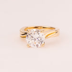 18k gold plated 10mm machined solitaire ring