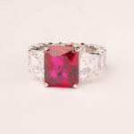 Baguette ring with rectangular solitaire ruby