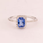 Rectangular ring with sapphire zirconia and micro zirconia