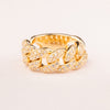 Anillo de punto suave groumette bañado en oro 18k