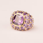 Thick cushion amethyst ring