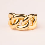 18k gold plated smooth rigid mesh ring