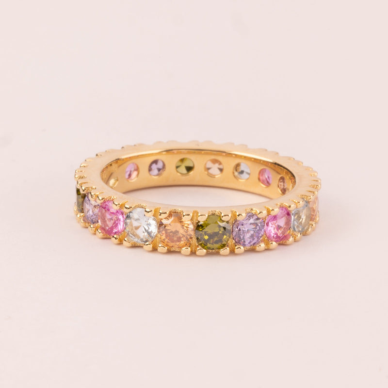 Wedding ring with multicolour zircons mm 3