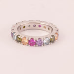 Wedding ring with multicolour zircons mm 4