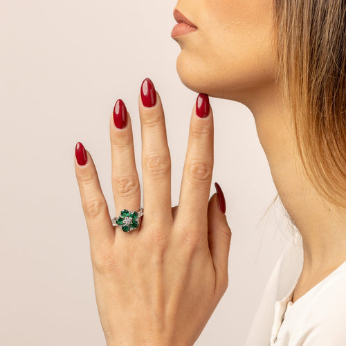 Colorful Ruby Daisy Flower Ring