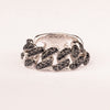 Bague Grumette maille souple avec zircons noirs