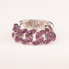 Soft mesh groumette ring with pink zircons