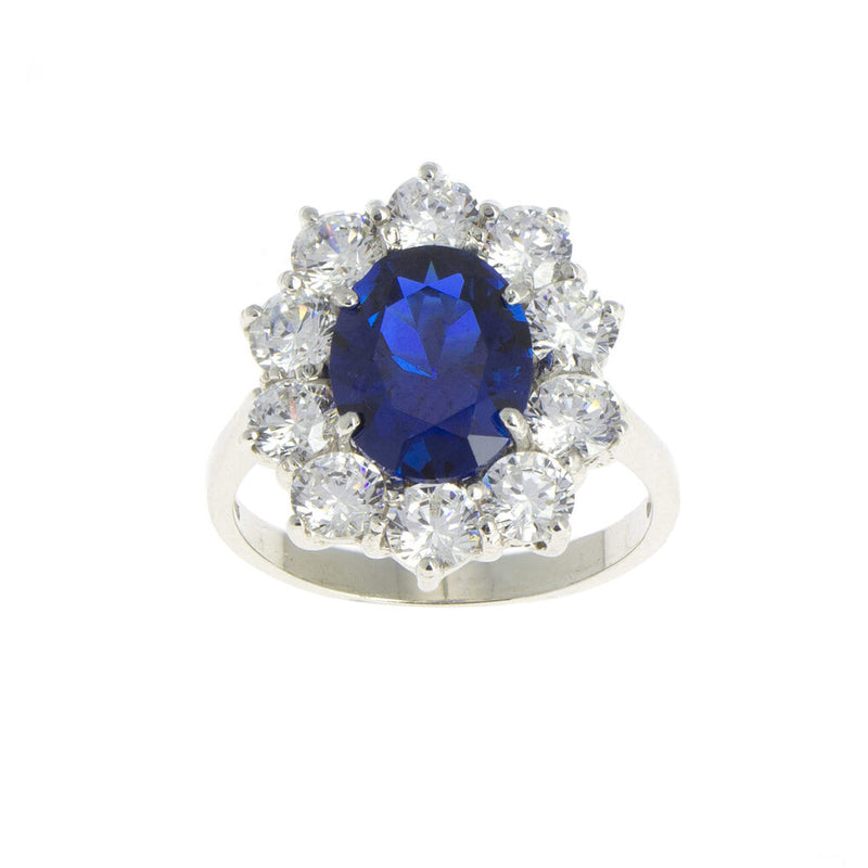 Silver Ring Zirconia Sapphire