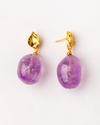 Lilac Amethyst Earrings 18k Gold Plated 