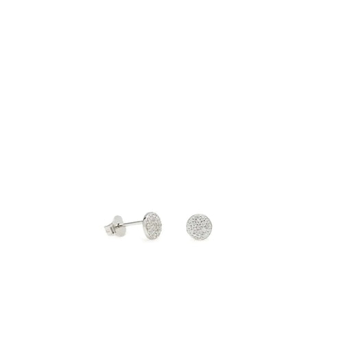 Small Shiny Silver Earrings Mini Circle Motif