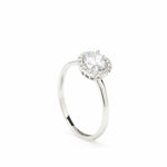 Engagement Ring in Silver Solitaire Design Zirconia