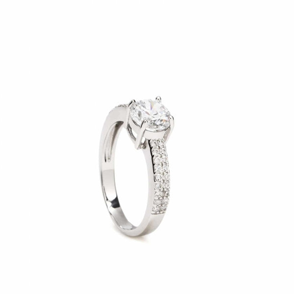 Solitaire Ring Faceted Design with Zirconia