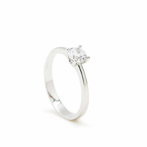 Basic Design Silver Solitaire Ring