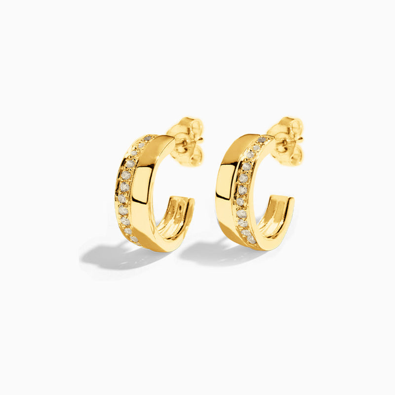 Double Hoops with Gold Zirconia