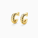 Thick Gold Braided Hoops