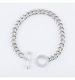 Silver Chain with Zirconia Clasp