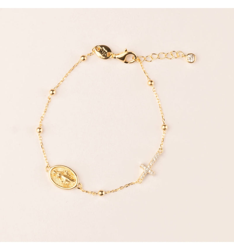 18K Gold Plated Silver Bracelet with Zirconia