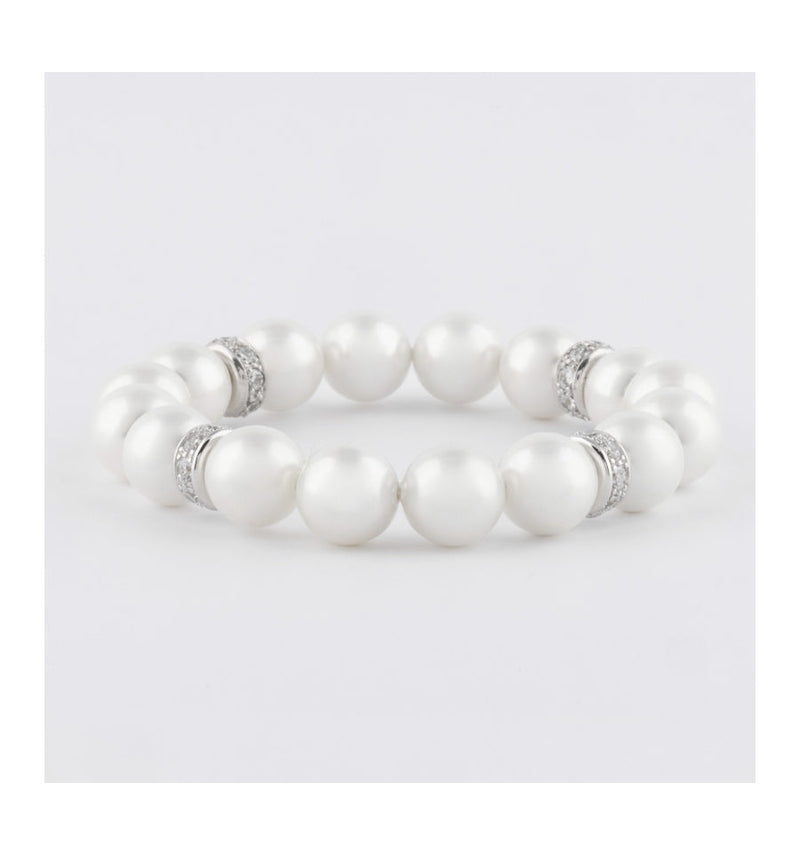 Pearl and White Zirconia Bracelet