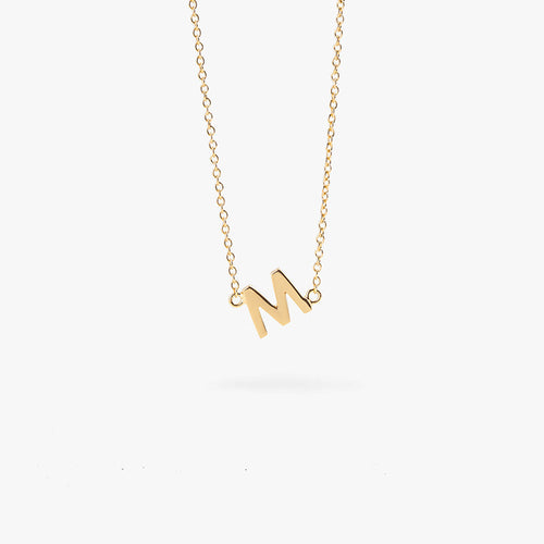 Gold small initial necklace