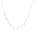 Collares con Colgantes Plata Diseño Astral de Luna Estrella Rayo