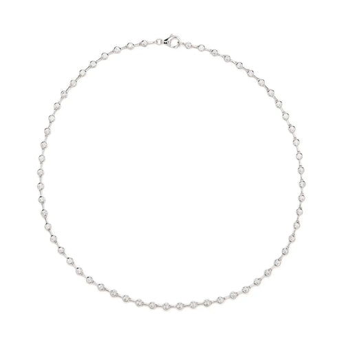 Short Silver Necklaces with Mini Zirconia Charms