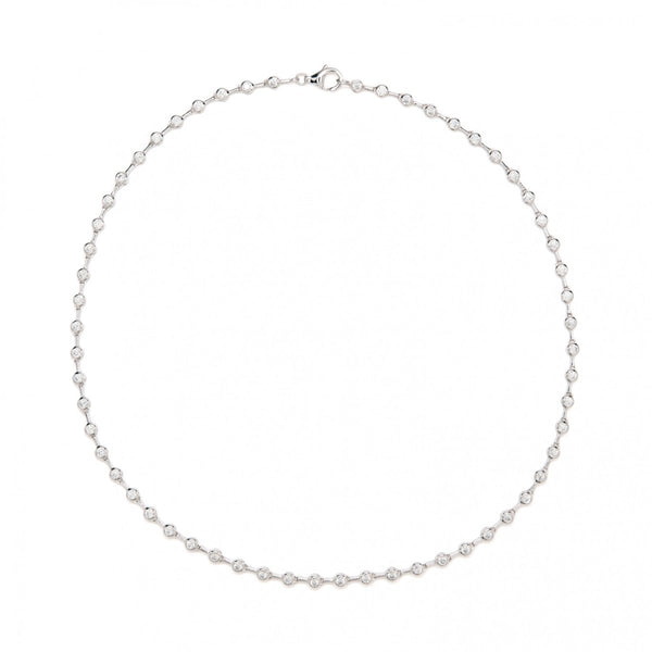 Short Silver Necklaces with Mini Zirconia Charms